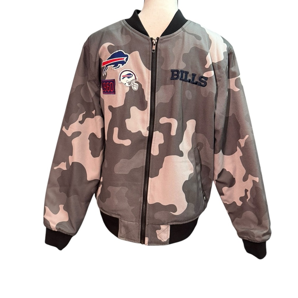 The Wild collective Buffalo Bills one family NFL camo bomber jacket full zip - Picture 4 of 15